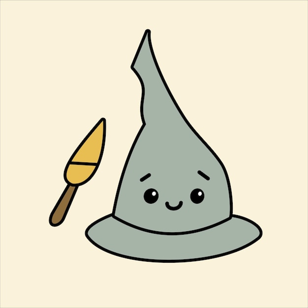 Cute Cartoon Wizard Hat and Spatula
