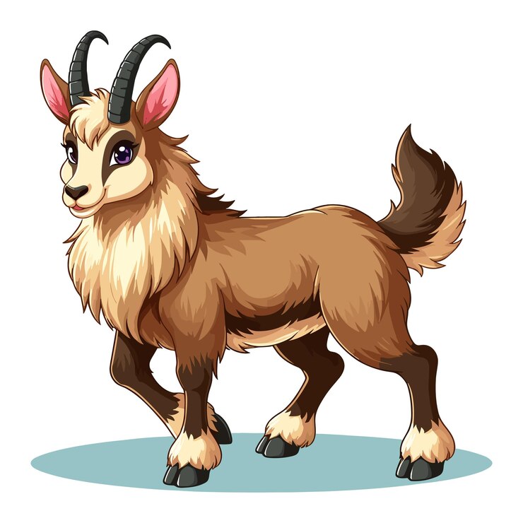 Vector cute chamois vector ilustración de dibujos animados