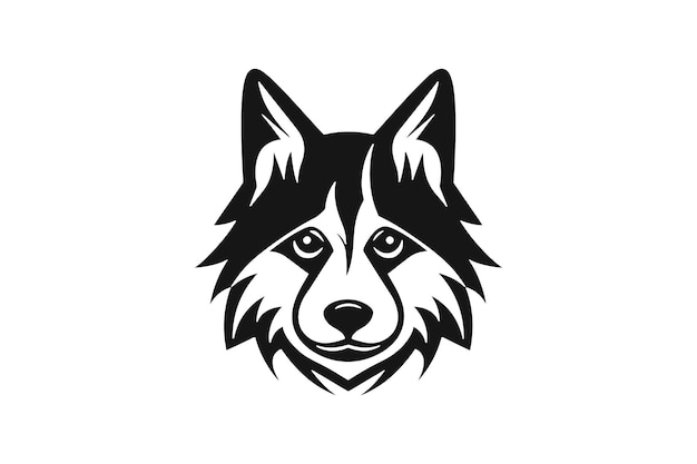 Cute Corgi Dog Face Minimal Vector Logo Design Camiseta Sublimación Ilustración