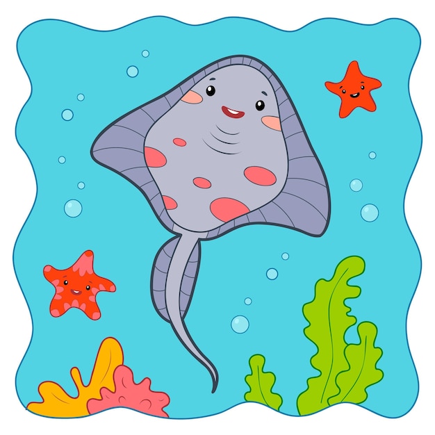 Vector cute crampfish dibujos animados bajo el agua crampfish clipart