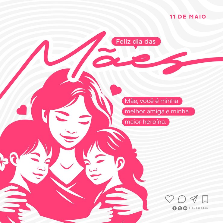 Cute Dia das maes Diseño con ilustración de madre e hijo