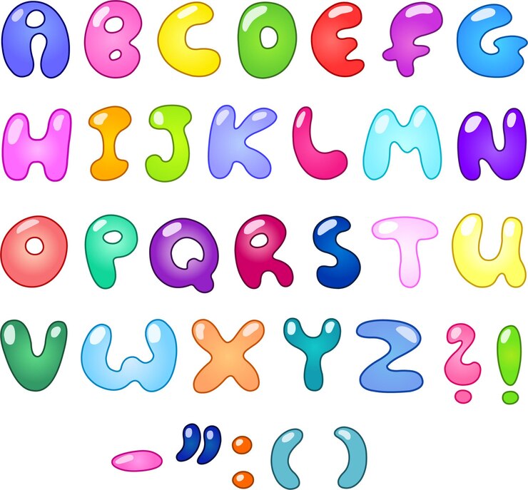 Cute dibujos animados Alfabeto letra vector arte
