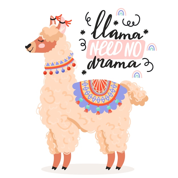 Cute dibujos animados de alpaca.