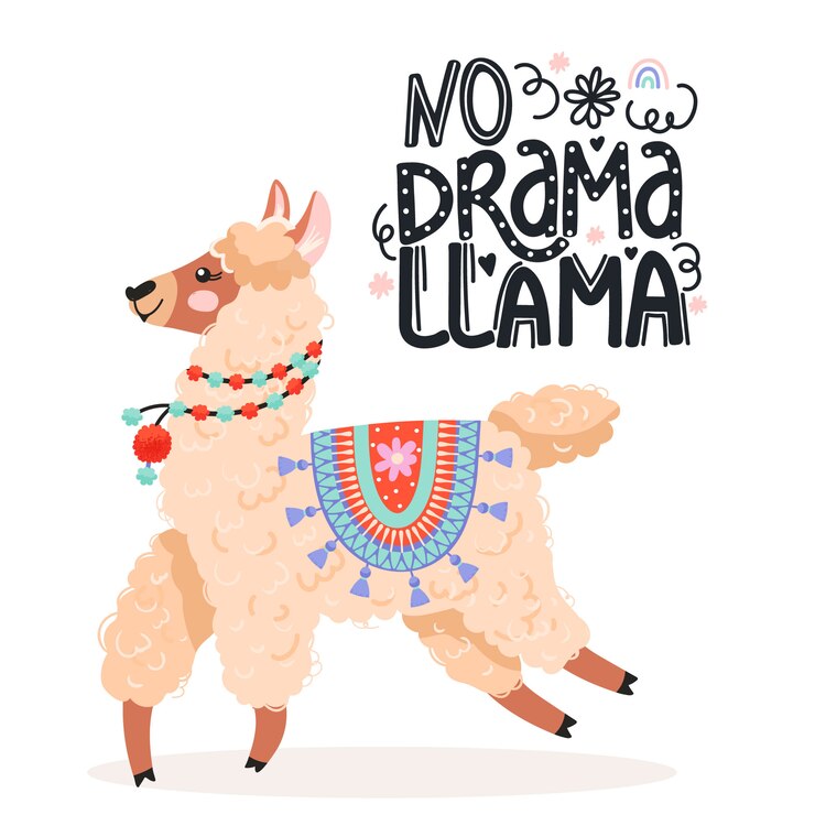 Vector cute dibujos animados de alpaca.
