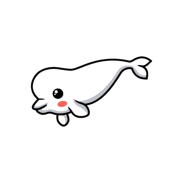 Cute dibujos animados de ballena beluga