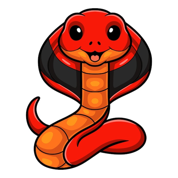 Vector cute dibujos animados de cobra escupidora roja