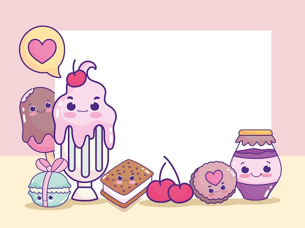 Cute dibujos animados de comida