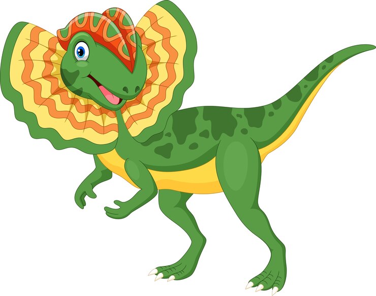 Vector cute dibujos animados de dilophosaurus