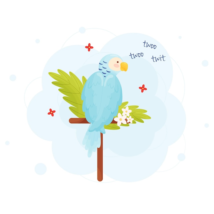 Vector cute dibujos animados guacamayo azul loro vector ilustración