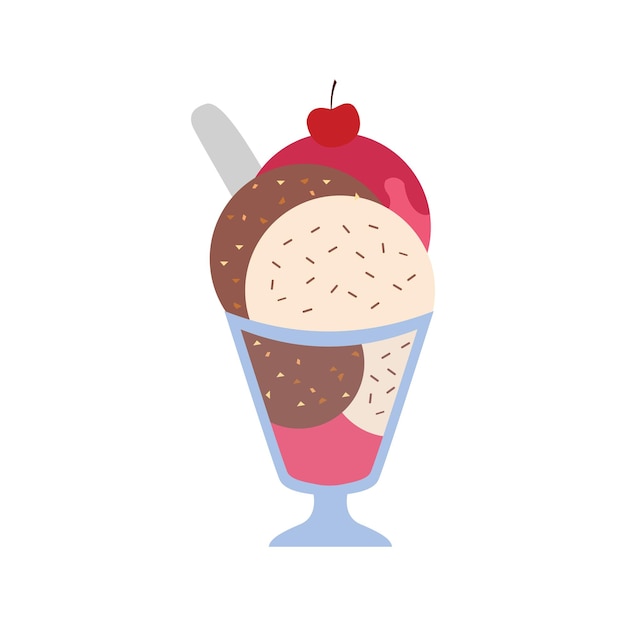 Vector cute dibujos animados helados helados y postres icono