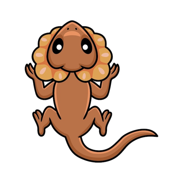 Vector cute dibujos animados de lagarto pequeño con volantes