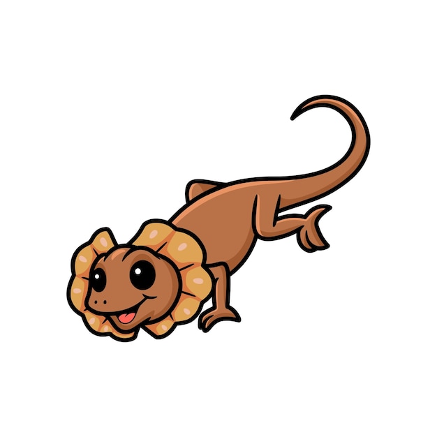 Vector cute dibujos animados de lagarto pequeño con volantes