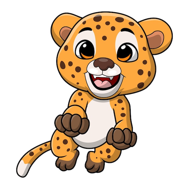 Vector cute dibujos animados de leopardo sobre fondo blanco