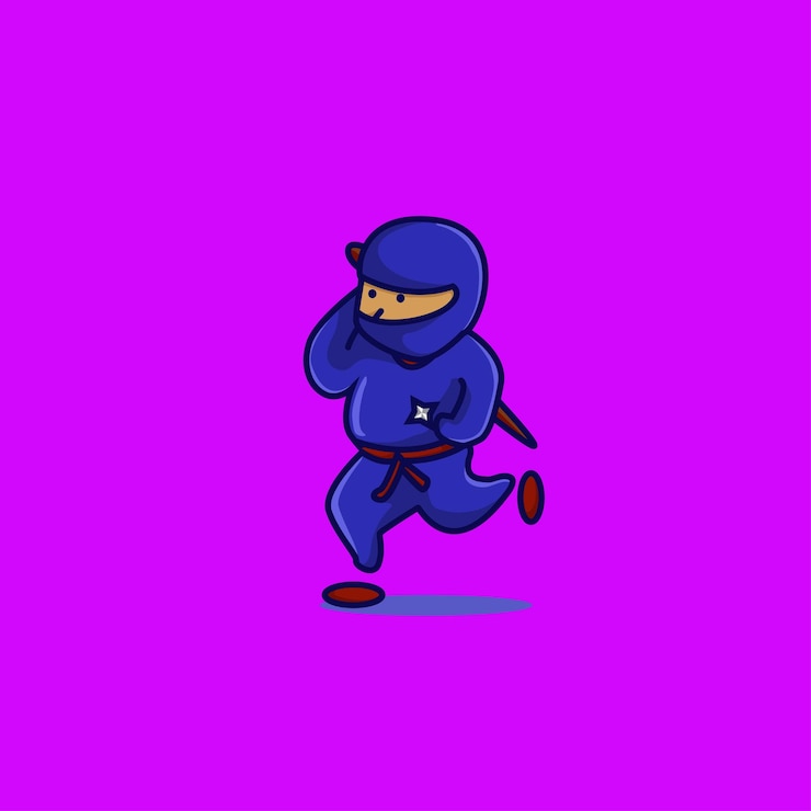 Vector cute dibujos animados ninja