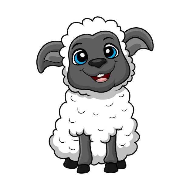 Vector cute dibujos animados de ovejas sobre fondo blanco