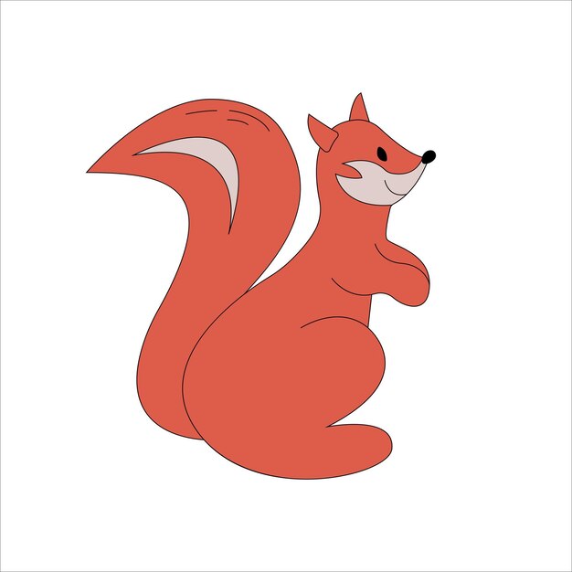 Cute dibujos animados pequeña ardilla feliz Vector icono de ardilla brillante Bebé naranja pequeño animal salvaje