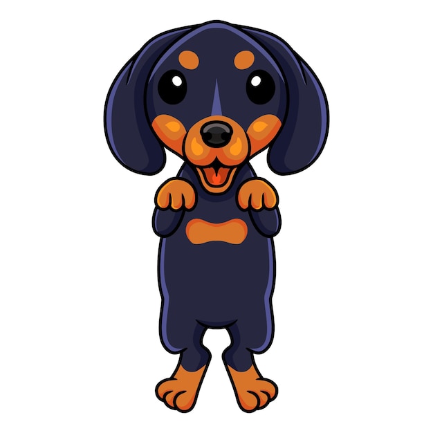 Vector cute dibujos animados de perro dashhund posando