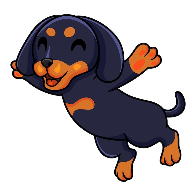 Cute dibujos animados de perro dashhund posando