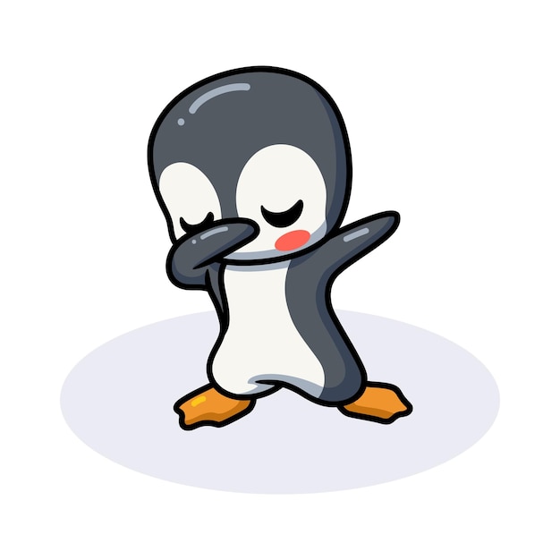 Cute dibujos animados de pingüino dabbing