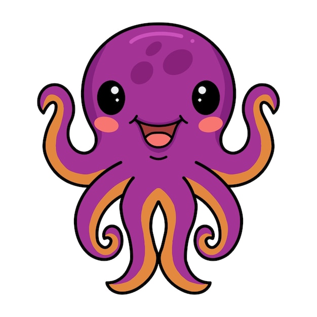 Cute dibujos animados de pulpo rosa