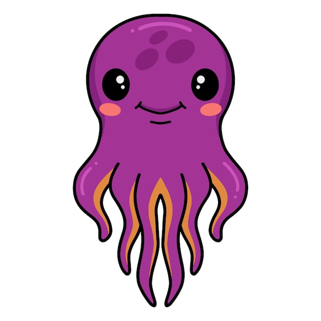 Cute dibujos animados de pulpo rosa