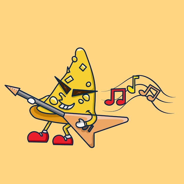 Vector cute dibujos animados de queso sings.artwork aislado