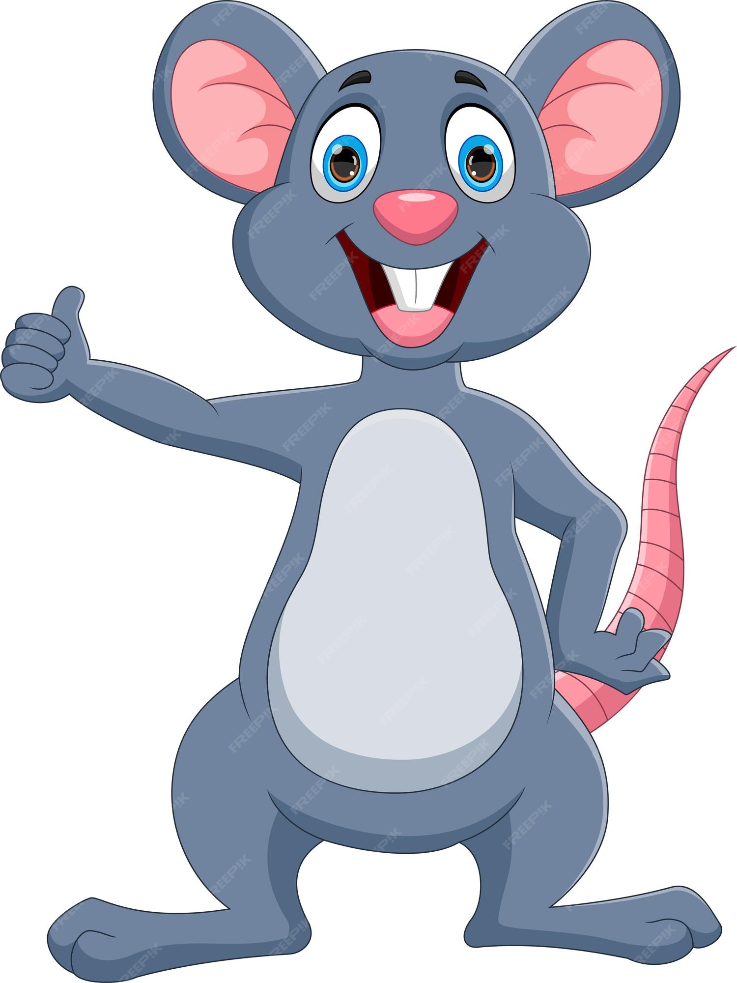Cute dibujos animados de ratón thumbs up aislado sobre fondo blanco. | Vector Premium Cute dibujos animados de ratón thumbs up aislado sobre fondo blanco. | Vector Premium