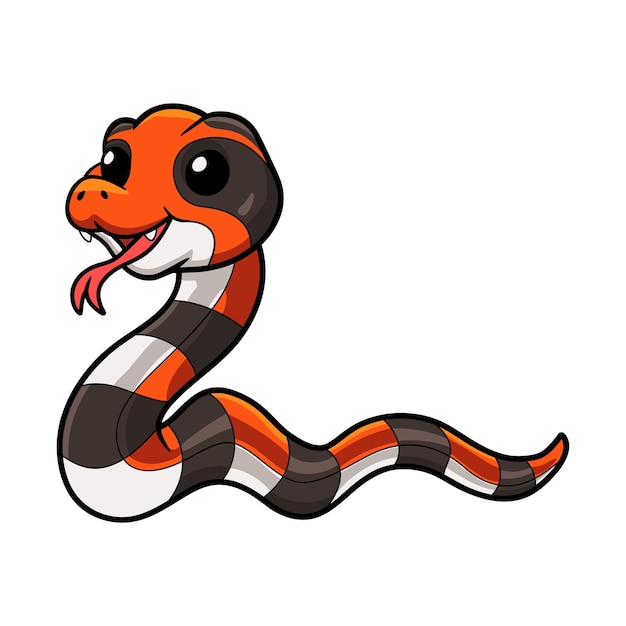 Vector cute dibujos animados de serpiente de coral del cabo