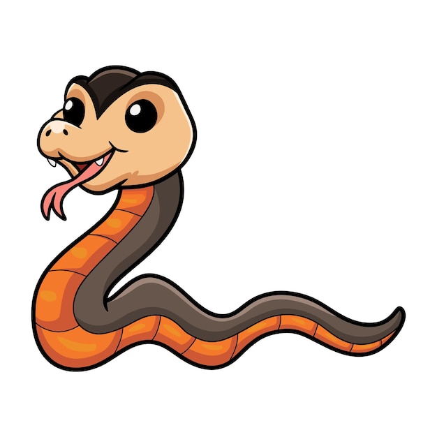 Cute dibujos animados de serpiente coronada de oro