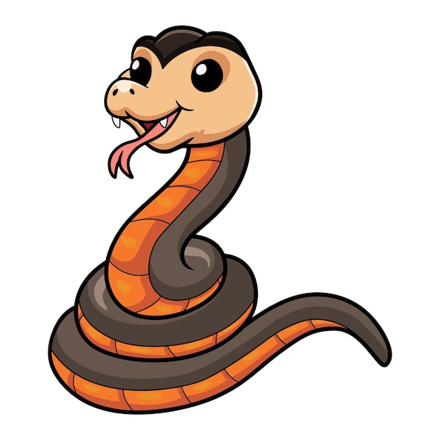 Cute dibujos animados de serpiente coronada de oro