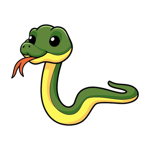 Vector cute dibujos animados de serpiente corredor oriental