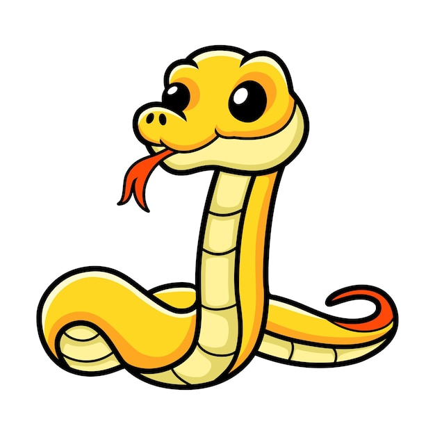 Cute dibujos animados de serpiente insularis amarilla