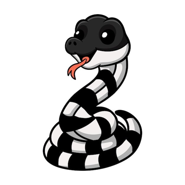 Vector cute dibujos animados de serpiente krait con bandas