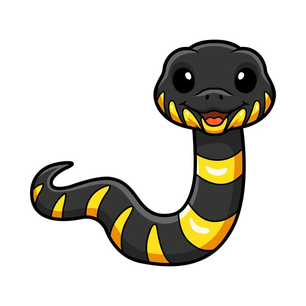 Vector cute dibujos animados de serpiente de manglar feliz