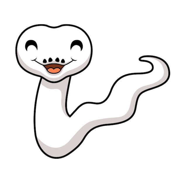 Cute dibujos animados de serpiente pitón bola leucística blanca