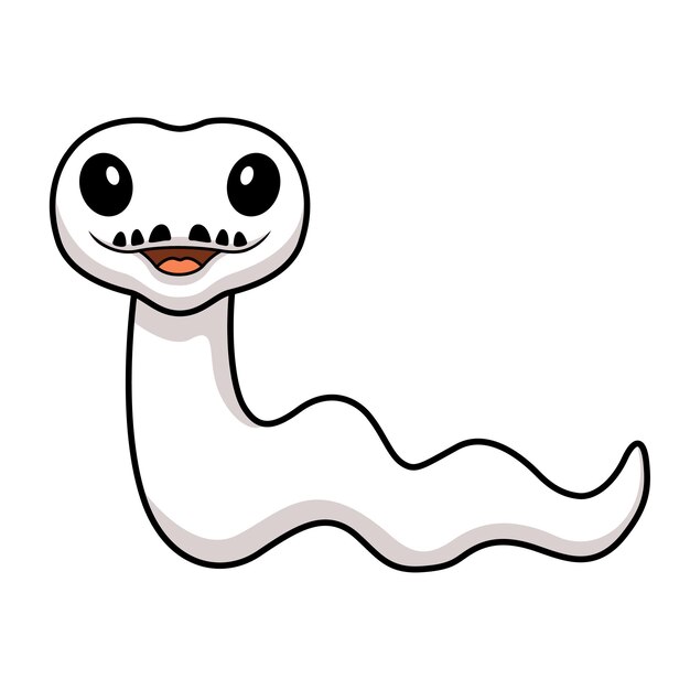 Cute dibujos animados de serpiente pitón bola leucística blanca