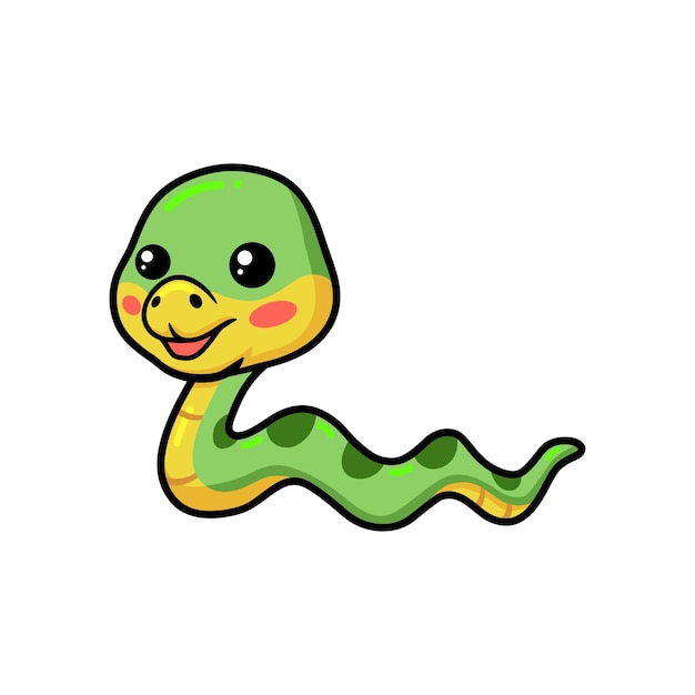 Cute dibujos animados de serpiente verde