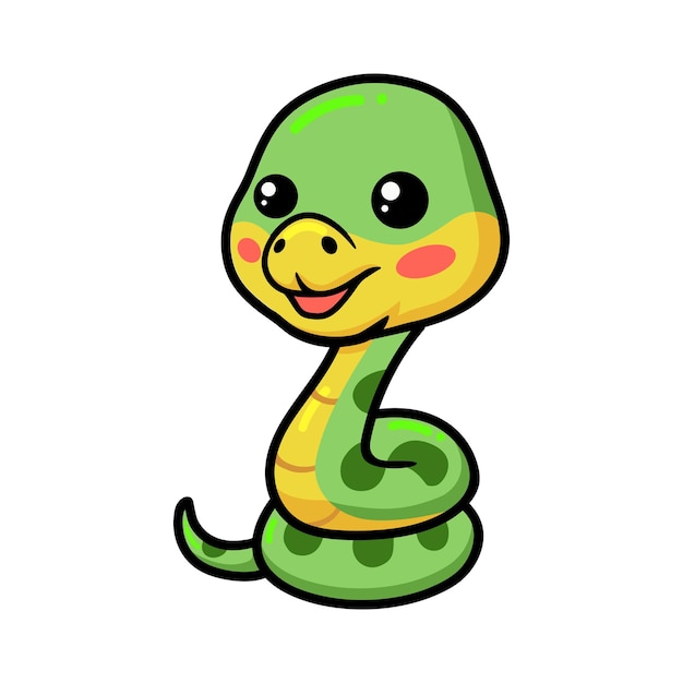 Cute dibujos animados de serpiente verde