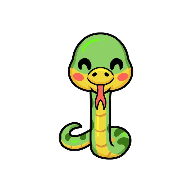 Cute dibujos animados de serpiente verde