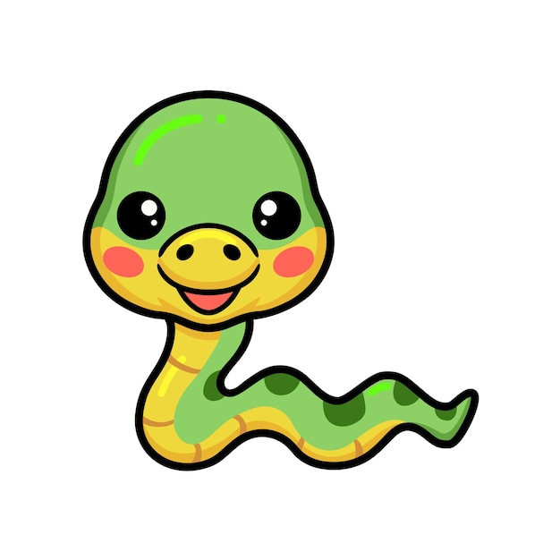 Cute dibujos animados de serpiente verde