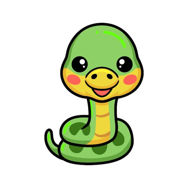 Cute dibujos animados de serpiente verde