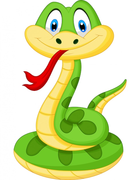 Cute dibujos animados de serpiente verde