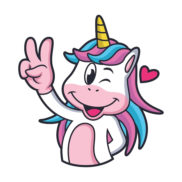 Cute dibujos animados de unicornio con donas en su cuerpo