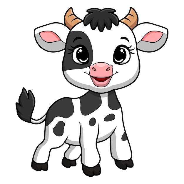 Cute dibujos animados de vaca sobre fondo blanco