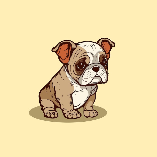 Vector cute dog sitting ilustración de dibujos animados concepto de animales aislado estilo de dibujos animados plano premium.