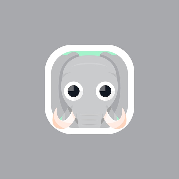 Cute elephant app icons logotipo