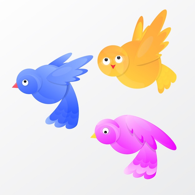 Cute flyer birds vector design