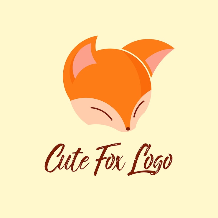 Vector cute fox logo
