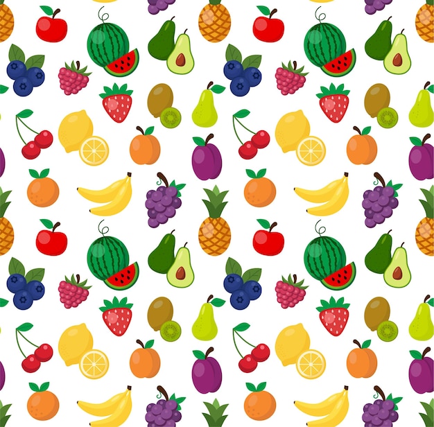 Cute Fruit Summer Seamless Pattern EPS 10 ILUSTRACIÓN VECTORIAL