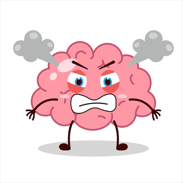 Cute furious expression of bubble cartoon character